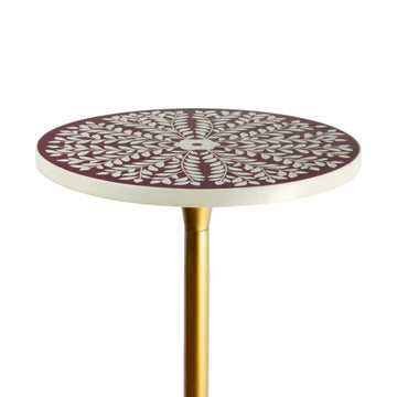 Nysha 25" Modern Bohemian Metal/Resin Inlay Top End Table